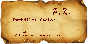 Perhócs Karion névjegykártya